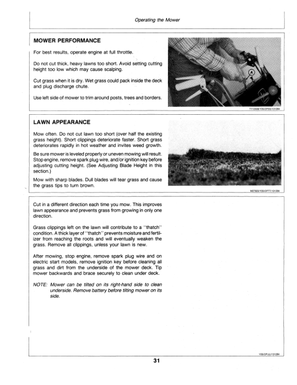 John Deere 32 & 36-Inch Commercial Walk-Behind Mowers (112001-) Operator’s Manual (OMM72255) Workshop Guide
