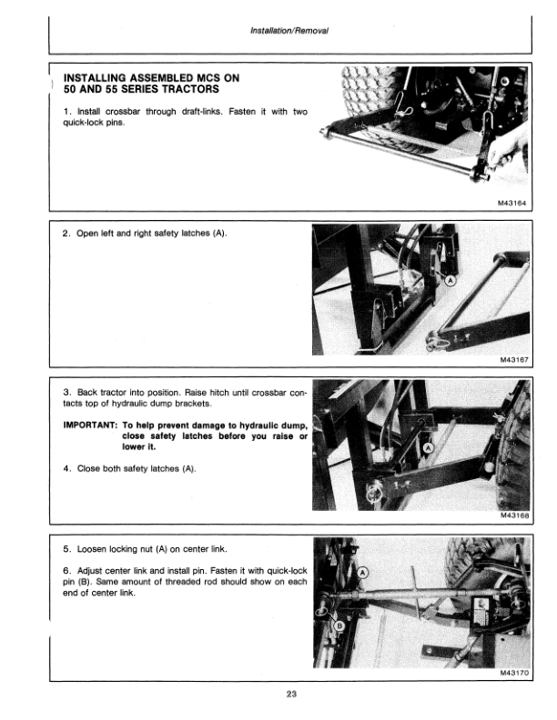 John Deere Hydraulic Dump Material Collection System Operator’s Manual (OMM72875) Workshop Guide