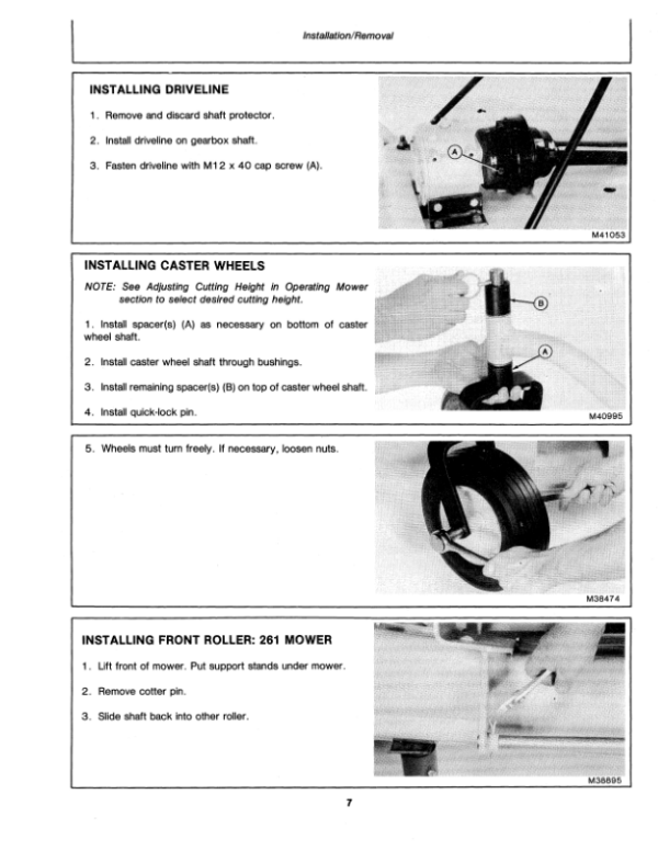 John Deere 261, 272 Rotary Mowers (MY1986-MY2001) Operator’s Manual (OMM75851) Workshop Guide