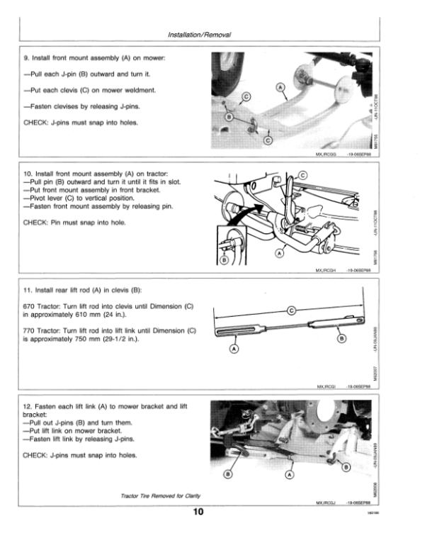 John Deere 60-Inch Mid-Mount Mower for 70 Series Tractors Operator’s Manual (OMM77194) Workshop Guide