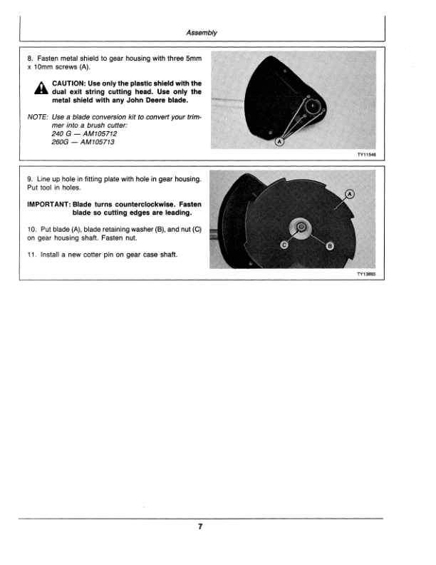 John Deere 240G, 260G Trimmer/Brushcutter (Subs with OMM122063) Operator’s Manual (OMM77677) Workshop Guide