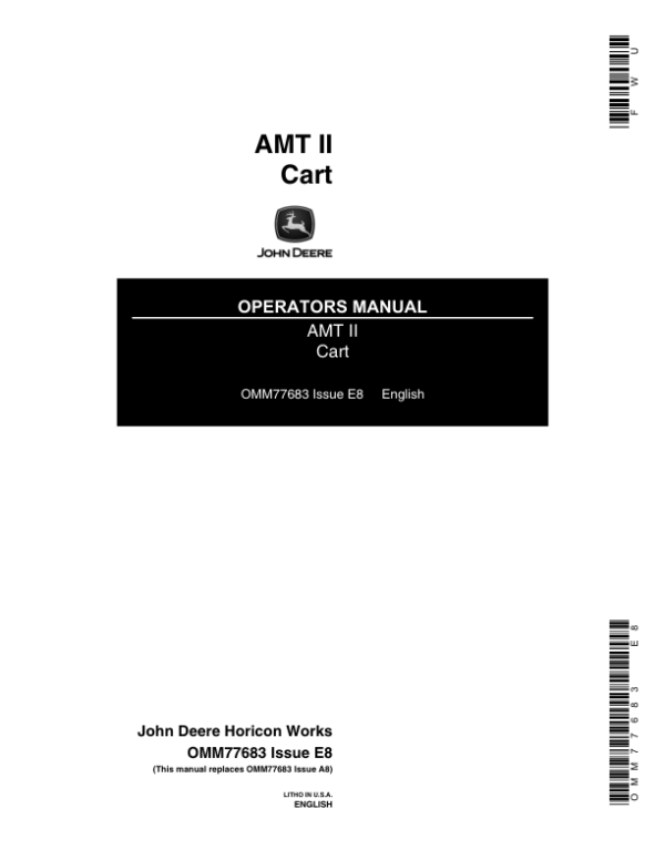 John Deere AMT II Cart Operator’s Manual (OMM77683) Workshop Guide