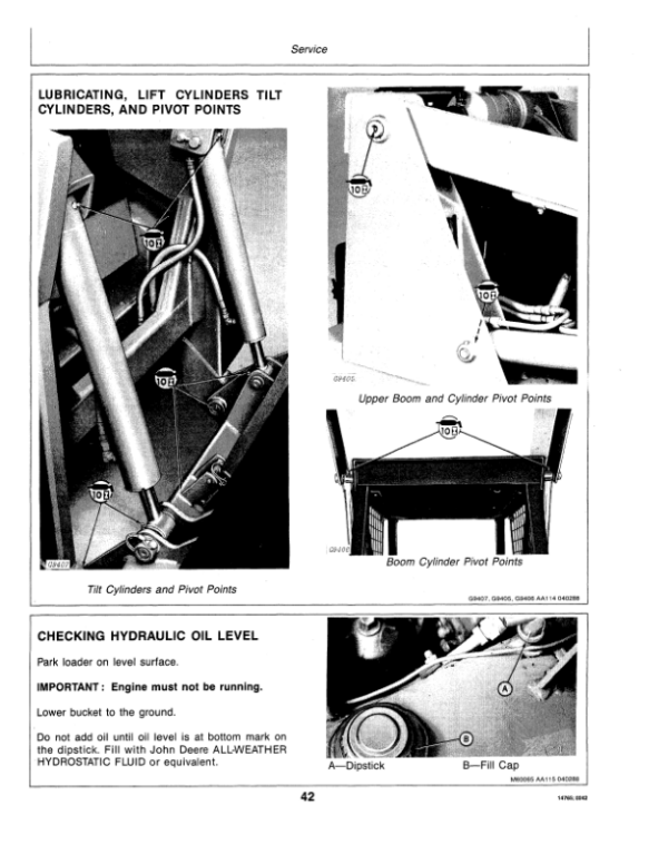 John Deere JD24A, 125 Skid Steer Loader (120001-) Operator’s Manual (OMM77699) Workshop Guide