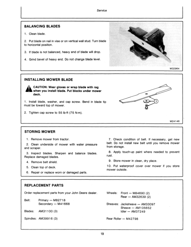 John Deere 46-In. Tractor Mount Mower for 300 Series Tractor (525001-) Operator’s Manual (OMM78995) Workshop Guide