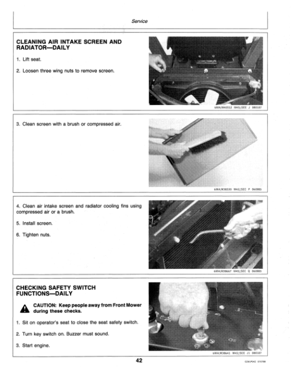 John Deere F912, F932 Front Mower (475001-) Operator’s Manual (OMM79595) Workshop Guide