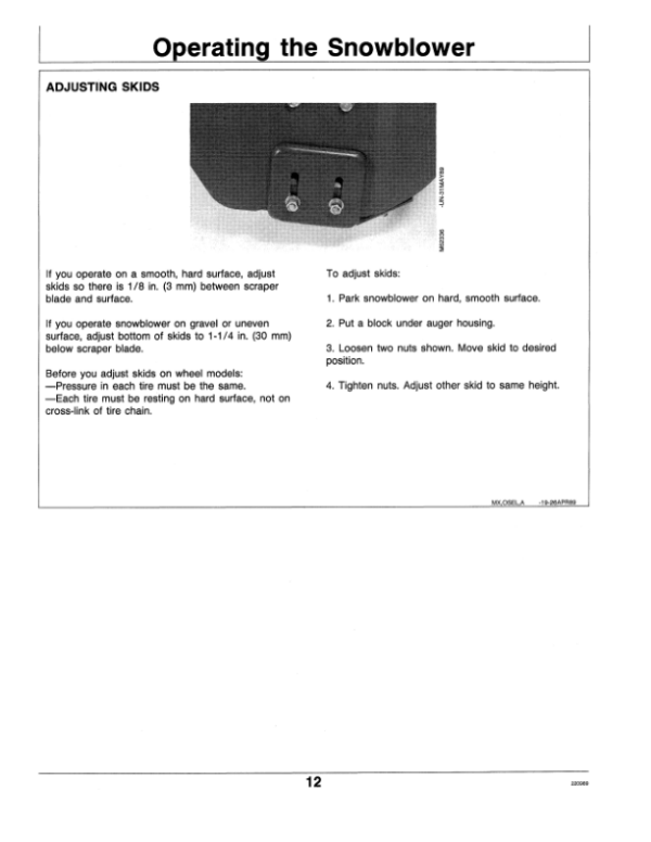 John Deere TRS24, TRX24, TRS26 & TRX26 Walk-Behind Snow Blowers(010001-) Operator’s Manual (OMM79630) Workshop Guide
