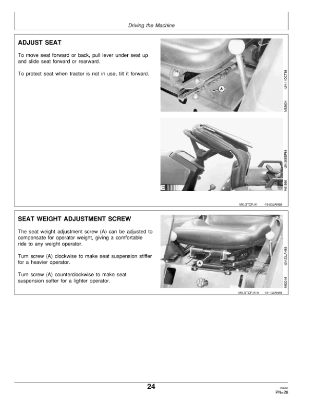 John Deere 870, 970, 1070 Compact Utility Tractor Operator’s Manual (OMM79651) Workshop Guide