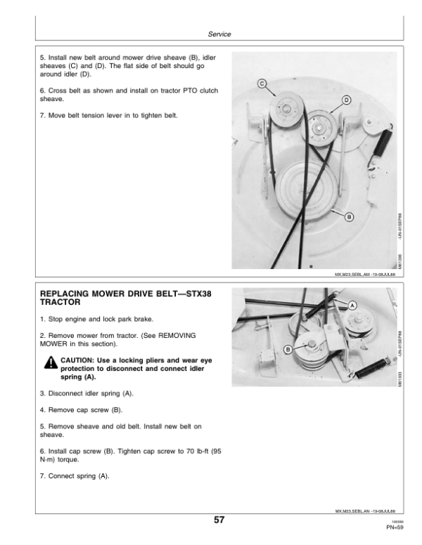 John Deere STX30 & STX38 Lawn Tractors Operator’s Manual (OMM79672) Workshop Guide
