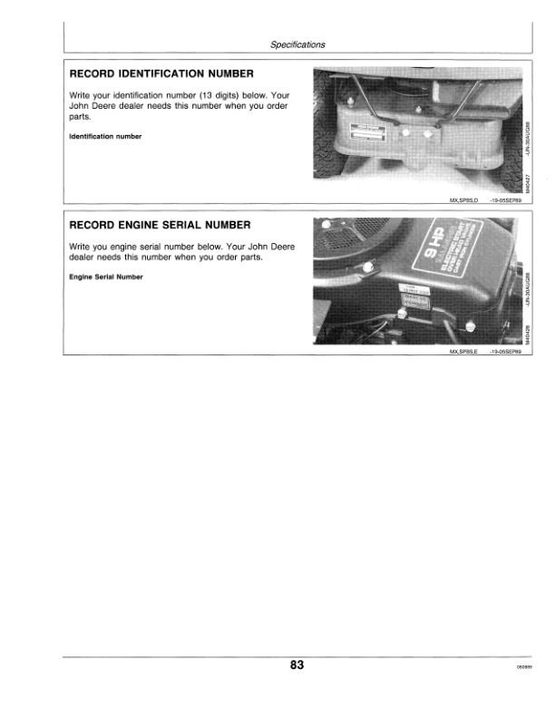 John Deere RX63, RX73, RX75, RX95, SX75, SX95 Riding Mowers Operator’s Manual (OMM79674) Workshop Guide