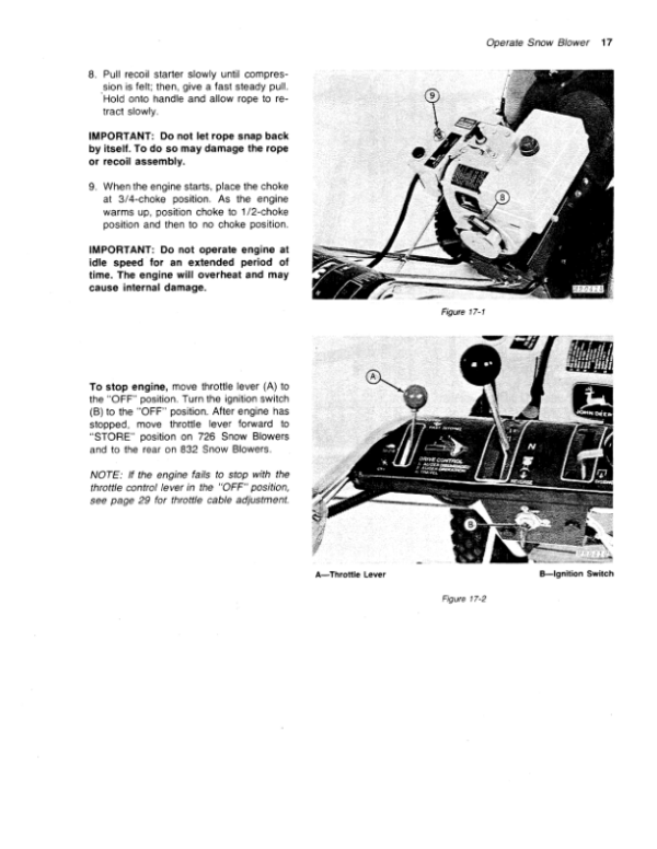 John Deere 726, 832 (055001-) Snowblowers Operator’s Manual (OMM81400) Workshop Guide