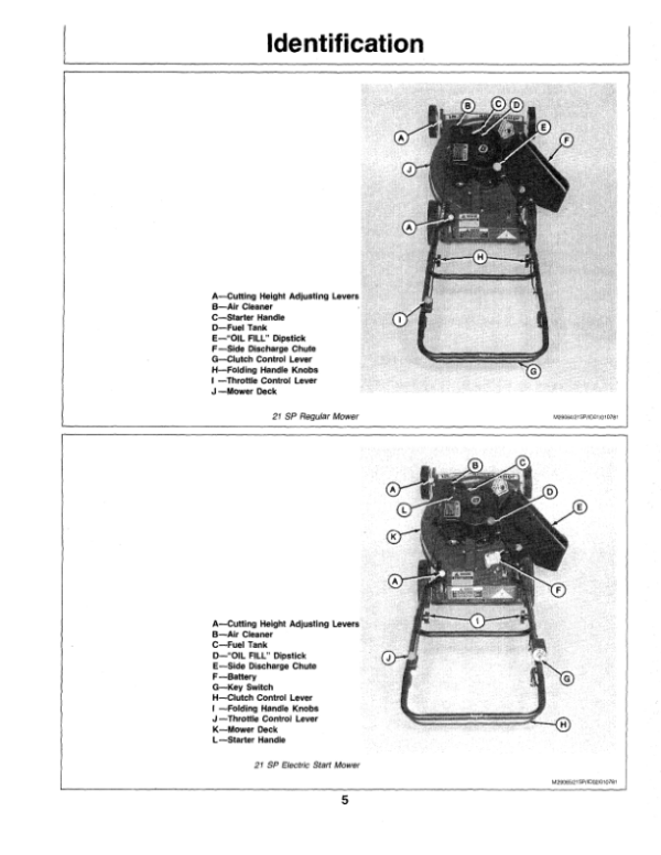 John Deere 21SP & 21SPE Walk-Behind Rotary Mower (155001-) Operator’s Manual (OMM83768) Workshop Guide