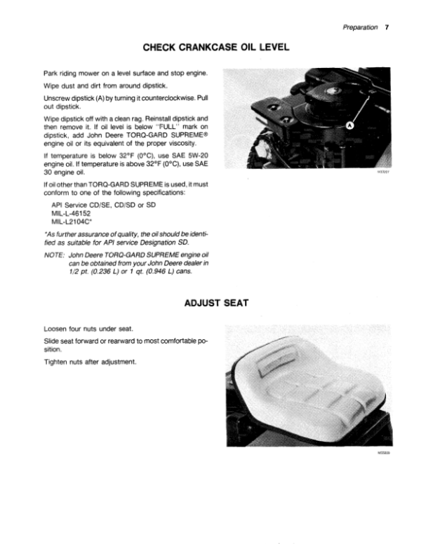 John Deere R70, R72 Riding Mower Operator’s Manual (OMM86426) Workshop Guide