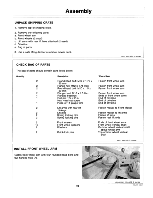 John Deere 50-, 60-, 72-Inch Front-Mount Mowers Operator’s Manual (OMM87589) Workshop Guide