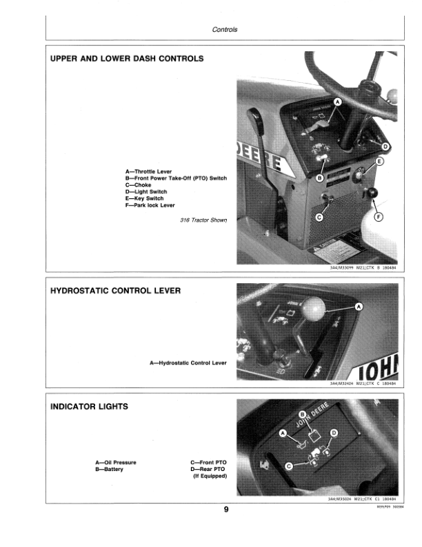 John Deere 316, 318, 420 Lawn & Garden Tractor (285001-) Operator’s Manual (OMM87709) Workshop Guide