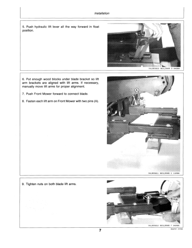 John Deere 54-Inch Front Mount Blade Operator’s Manual (OMM88667) Workshop Guide