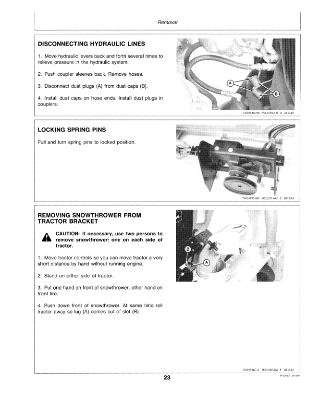 John Deere 49 Snowthrower (005835-) Operator’s Manual (OMM89078) Workshop Guide