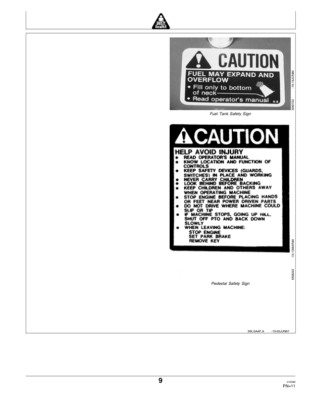 John Deere 322 Lawn & Garden Tractor Operator’s Manual (OMM95296) Workshop Guide