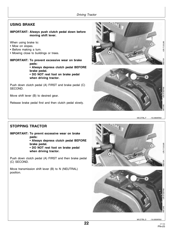 John Deere STX30, STX38 Lawn Tractors (Yellow Mower Deck) Operator’s Manual (OMM95304) Workshop Guide