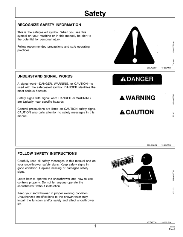 John Deere TRS21 Snowthrower (100001-) Operator’s Manual (OMM95310) Workshop Guide