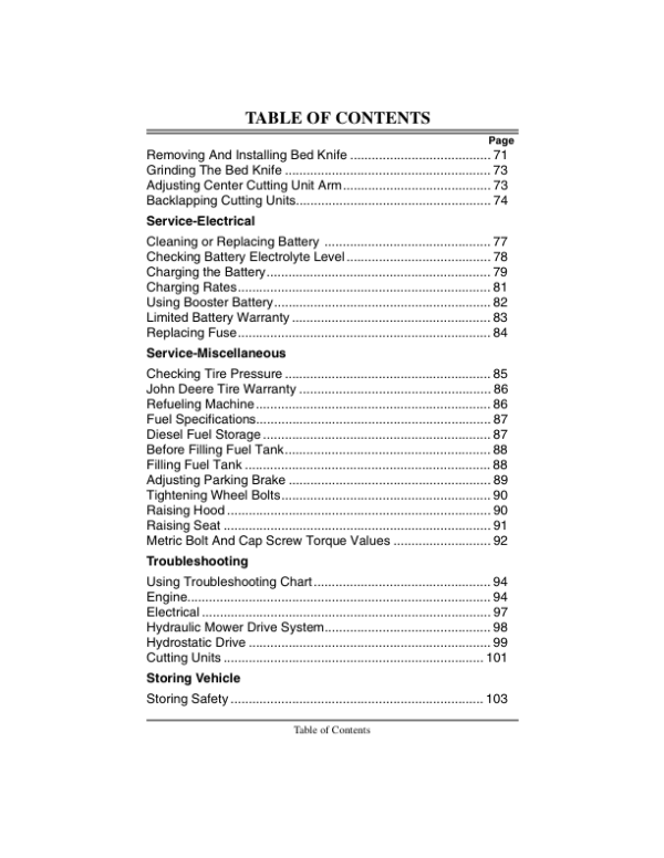 John Deere 2243 Diesel Professional Greensmower Operator’s Manual (OMMT1494) Workshop Guide