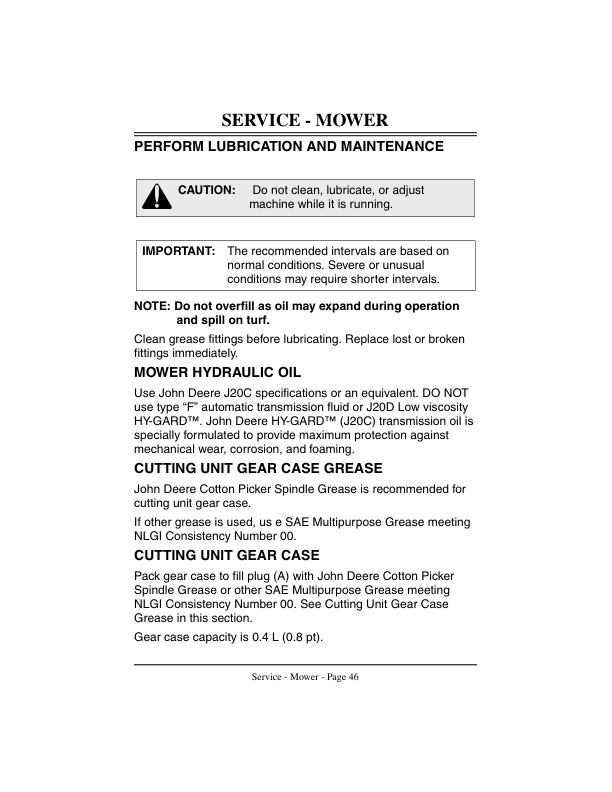 John Deere 365 Hydraulic Gang Mower (010001-) Operator’s Manual (OMMT1773) Workshop Guide