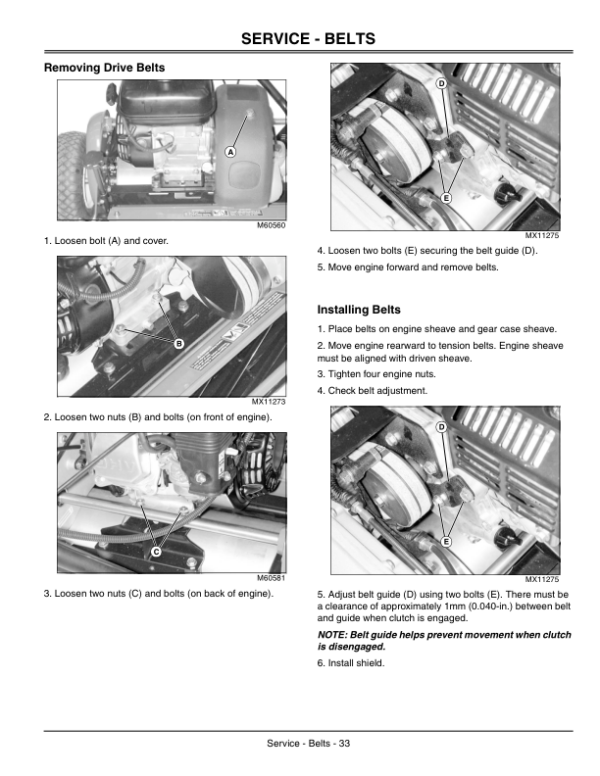 John Deere 180B, 220B, 260B Walk-Behind Greensmower (010001-) Operator’s Manual (OMMT7379) Workshop Guide