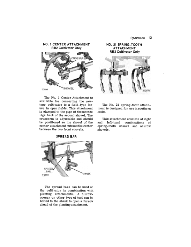 John Deere RB1, RB2 Row-Crop Cultivator Operator’s Manual (OMN159018) Workshop Guide