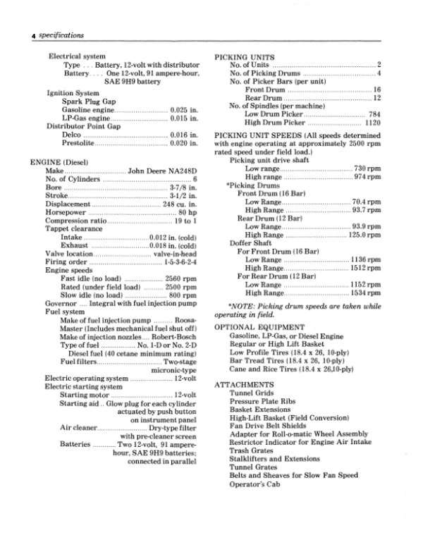 John Deere 299 Two-Row Cotton Picker Operator’s Manual (OMN159080) Workshop Guide