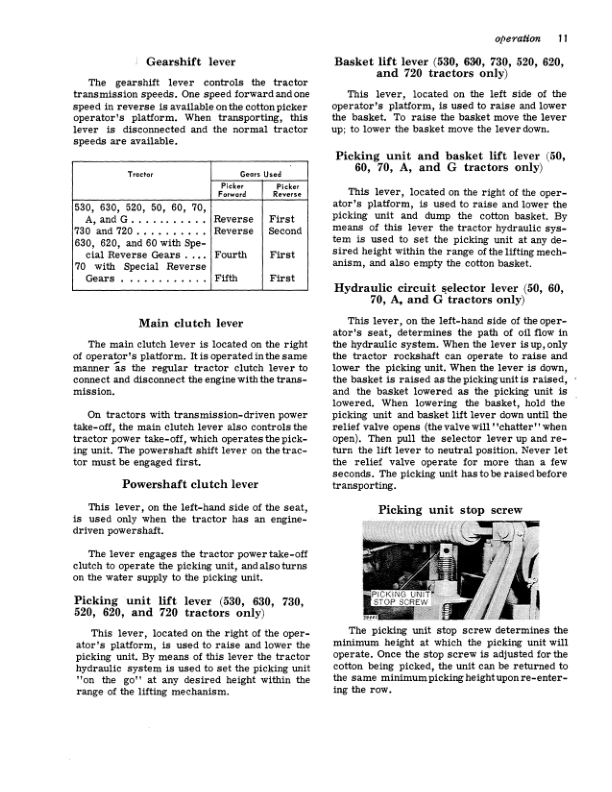 John Deere 22, 122 One-Row Cotton Pickers Operator’s Manual (OMN159087) Workshop Guide
