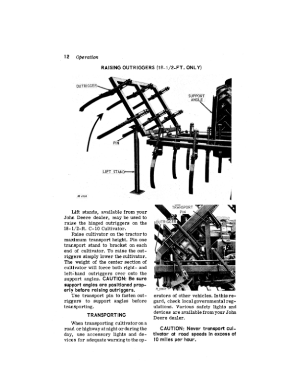 John Deere C-10 Field Cultivator Operator’s Manual (OMN159101) Workshop Guide