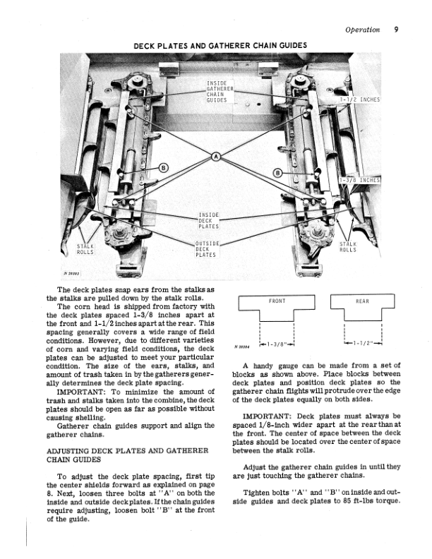 John Deere 244 & 343 Quik-tatch Corn Heads For 45, 55, 95 Combines Operator’s Manual (OMN159208) Workshop Guide