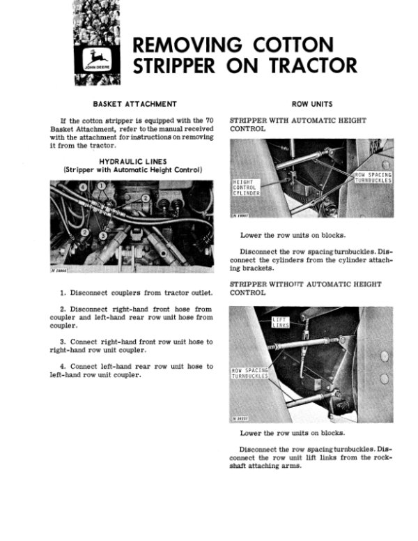 John Deere 282 Cotton Stripper Operator’s Manual (OMN159212) Workshop Guide
