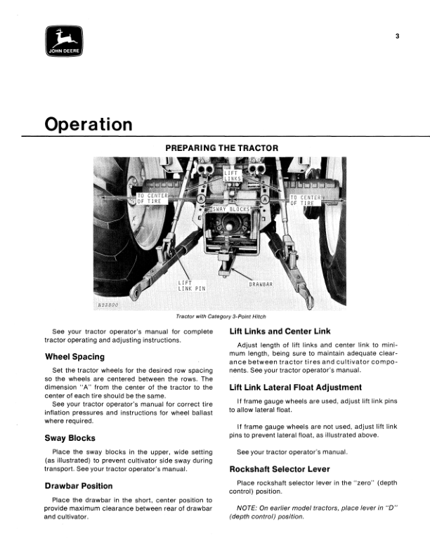 John Deere R4-6BB Beet, Bean, Vegetable Cultivator Operator’s Manual (OMN159311) Workshop Guide
