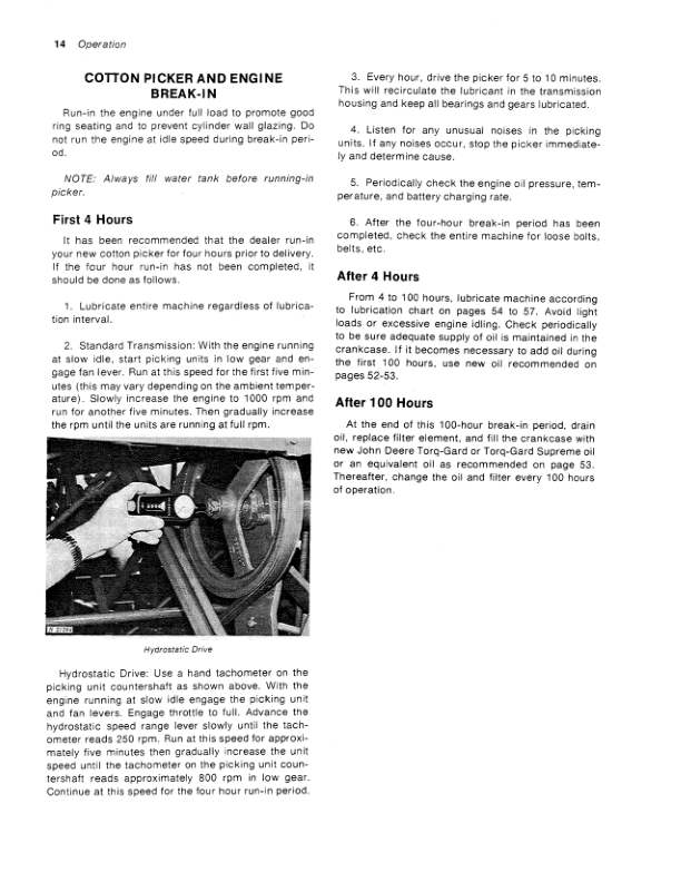 John Deere 699 Cotton Picker Operator’s Manual (OMN159322) Workshop Guide