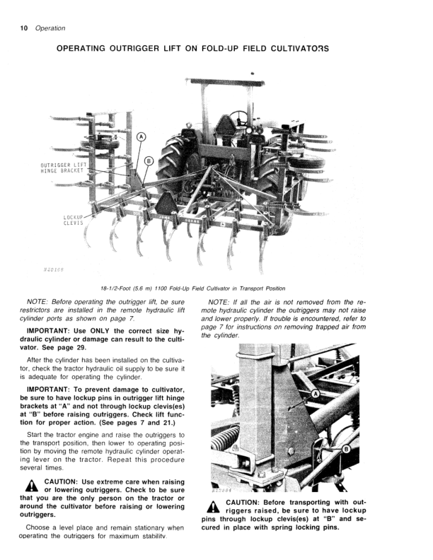 John Deere 1100 Integral Field Cultivator Operator’s Manual (OMN159372) Workshop Guide