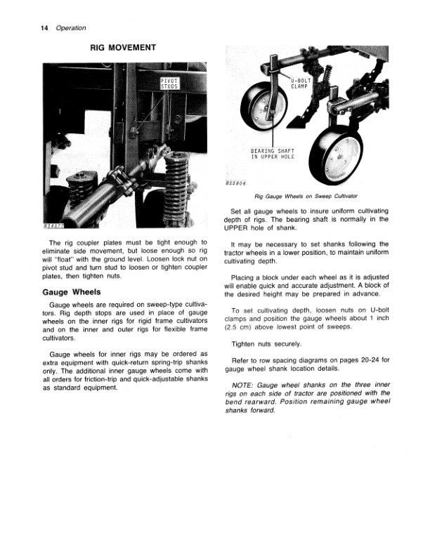 John Deere FM Row Crop Cultivators Operator’s Manual (OMN159378) Workshop Guide