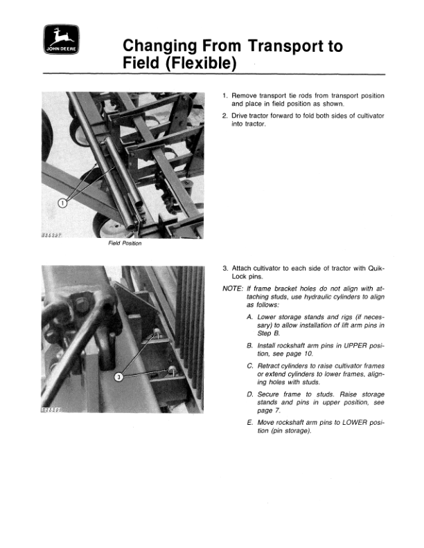 John Deere FM Row-Crop Cultivator Operator’s Manual (OMN159456) Workshop Guide