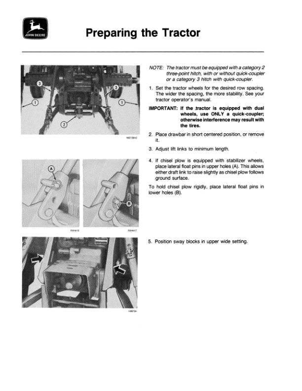 John Deere 1610 Series Integral Chisel Plow Operator’s Manual (OMN159458) Workshop Guide