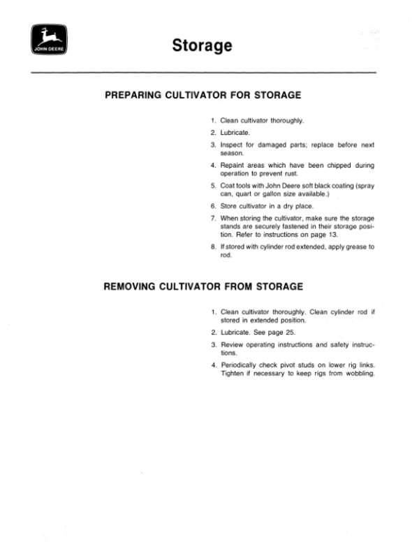 John Deere A20 Row-Crop Cultivator (001411-) Operator’s Manual (OMN159556) Workshop Guide