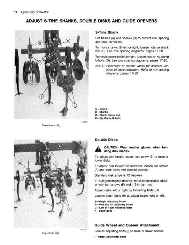John Deere 835 Row Crow Cultivator Operator’s Manual (OMN200014) Workshop Guide