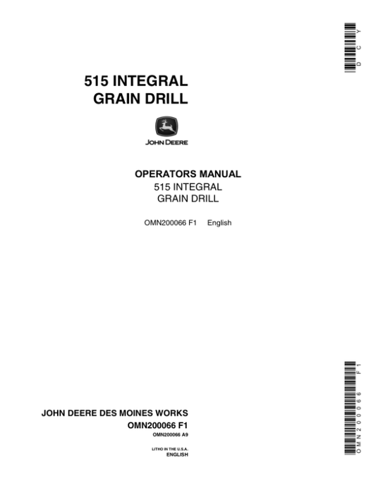 John Deere 515 Grain Drill Operator’s Manual (OMN200066) Workshop Guide