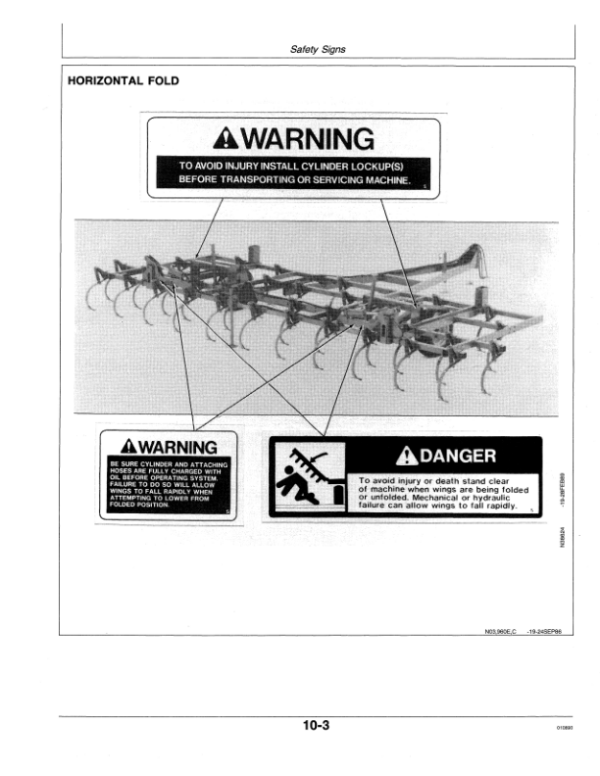 John Deere 960 Series Drawn Field Cultivator Operator’s Manual (OMN200083) Workshop Guide