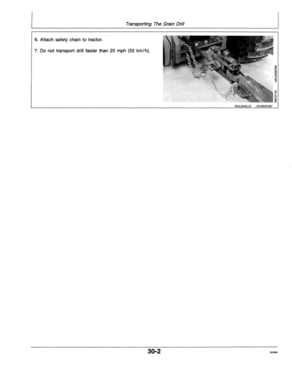 John Deere ( -003667 )9400 Press Wheel Hoe Drill Operator’s Manual (OMN200122) Workshop Guide