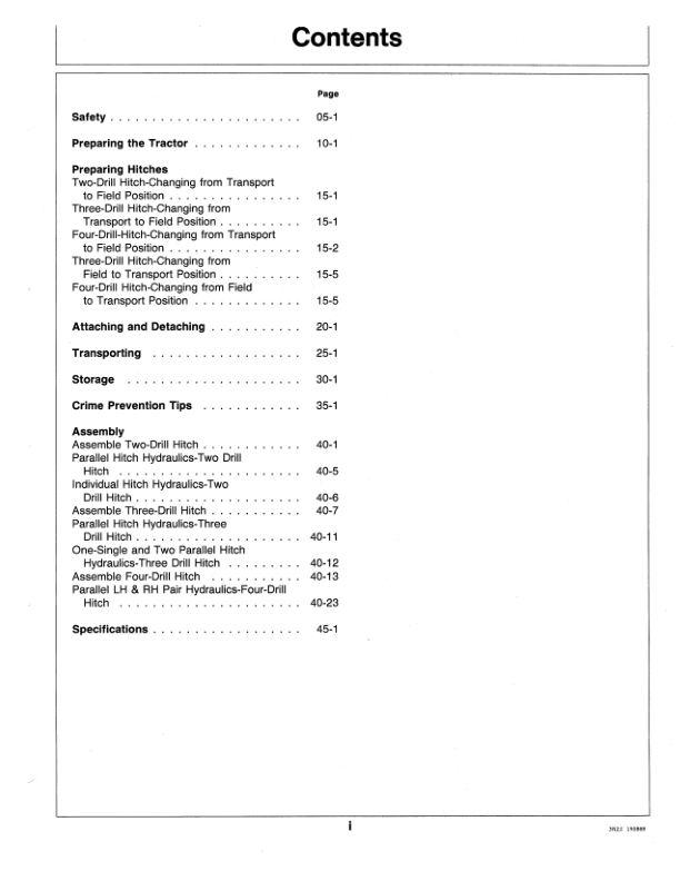 John Deere 2-Drill, 3-Drill, 4-Drill Hitches Operator’s Manual (OMN200226) Workshop Guide