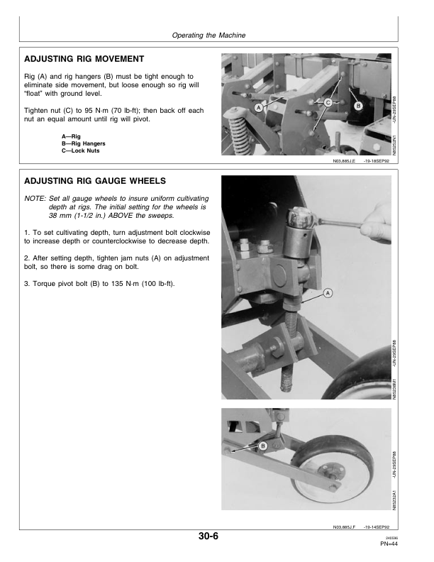 John Deere 885 Rigid Row-Crop Cultivator (001152 – ) Operator’s Manual (OMN200278) Workshop Guide