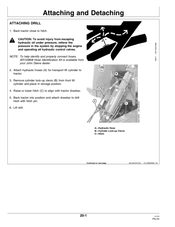 John Deere 455 Folding Grain Drills Operator’s Manual (OMN200806) Workshop Guide