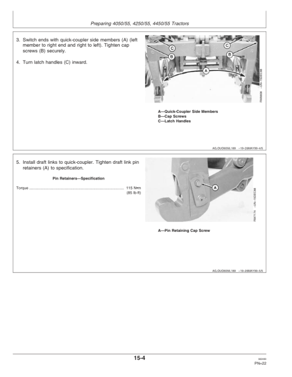 John Deere 400 Series Rotary Hoes Operator’s Manual (OMN200820) Workshop Guide