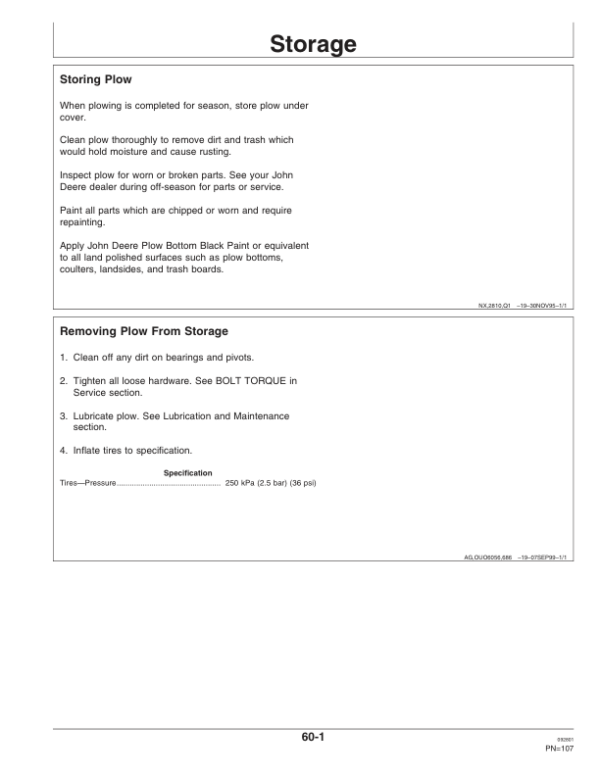 John Deere 2810 Semi-Integral Moldboard Plows Operator’s Manual (OMN300052) Workshop Guide