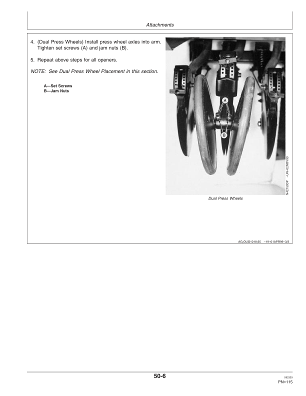 John Deere 455 Folding Grain Drills Operator’s Manual (OMN300244) Workshop Guide