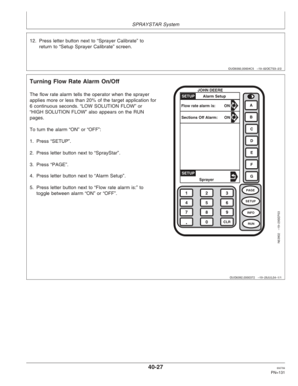 John Deere 4930 Self-Propelled Sprayer (000101-) Operator’s Manual (OMN300371) Workshop Guide